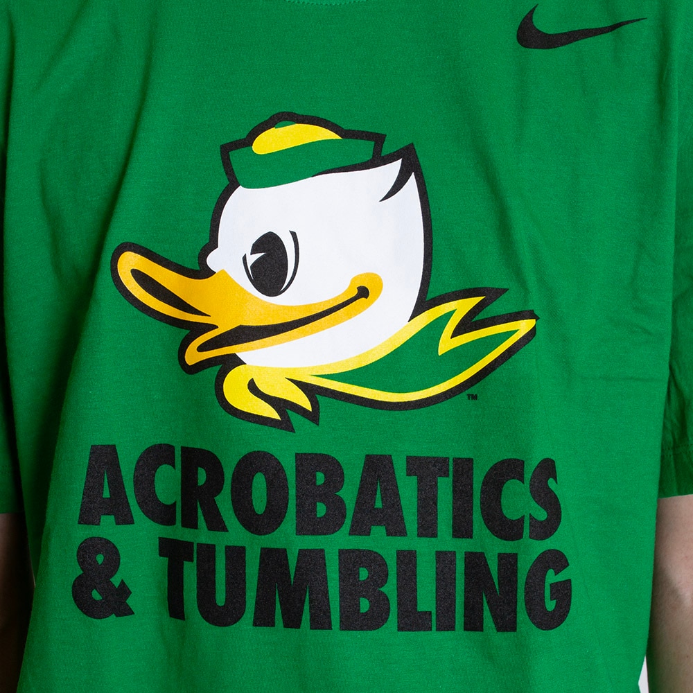 Fighting Duck, Nike, Green, Crew Neck, Cotton, Men, Acro. & Tumbling, T-Shirt, 158269